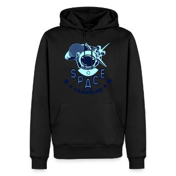 L’astronaute spatial monde ciel cosmos cadeau - Sweat à capuche Premium bio Homme - noir - Devant - Nico (187cm)
