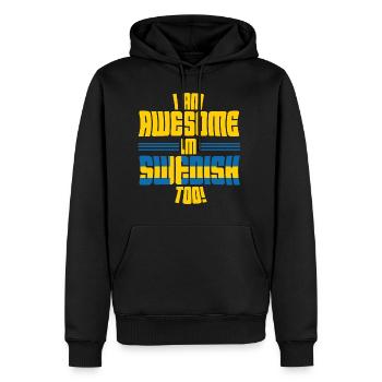 Suède - Sweat à capuche Premium bio Homme - noir - Devant - Nico (187cm)