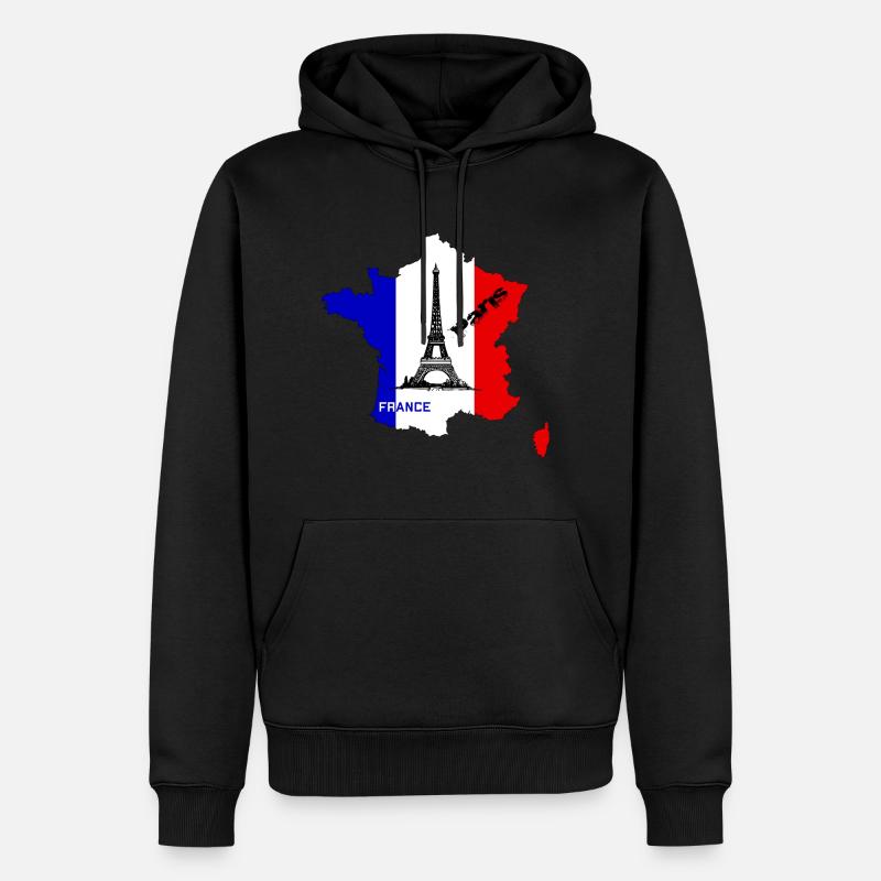 France Paris Tour Eiffel - Sweat à capuche Premium bio Homme - noir