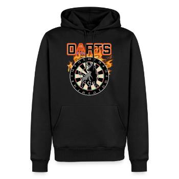 Darts Bullseye - Männer Premium Bio Hoodie - Schwarz - Vorne - Nico (187cm)