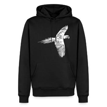 Perroquet / Perroquet - Sweat à capuche Premium bio Homme - noir - Devant - Nico (187cm)