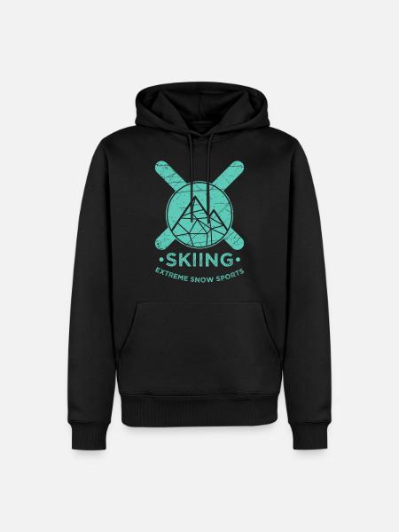 Skiing mountains - Men’s Premium Organic Hoodie - black