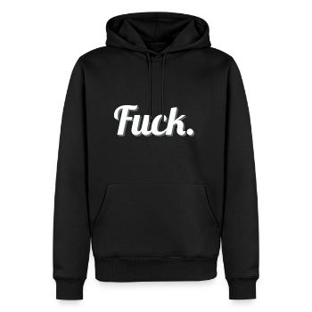 Fuck fuck - Sweat à capuche Premium bio Homme - noir - Devant - Nico (187cm)