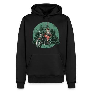 Biker Santa - Männer Premium Bio Hoodie - Schwarz - Vorne - Nico (187cm)