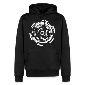 Sci Fi cercle formes cadeau tech - Sweat à capuche Premium bio Homme - noir - Devant - Nico (187cm)