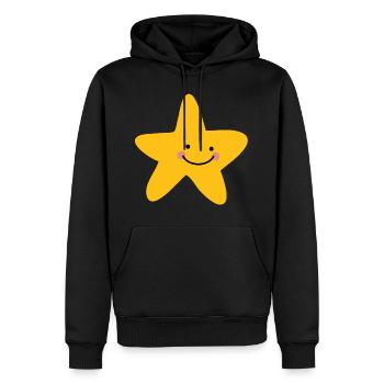 STAR - Männer Premium Bio Hoodie - Schwarz - Vorne - Nico (187cm)