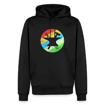 Vintage blacksmith gift anvil hammer iron profession - Men’s Premium Organic Hoodie - black - Front - Nico (187cm)
