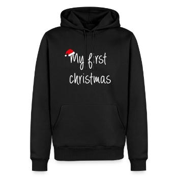 my first christmas Geschenk Idee weiss - Männer Premium Bio Hoodie - Schwarz - Vorne - Nico (187cm)