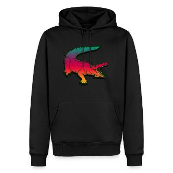 crocodile - Sweat à capuche Premium bio Homme - noir - Devant - Nico (187cm)