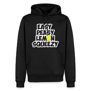 Easy peasy lemon squeezy - Jeu Rengaine - Sweat à capuche Premium bio Homme - noir - Devant - Nico (187cm)