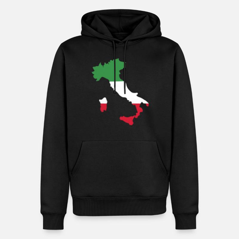 Italie - Sweat à capuche Premium bio Homme - noir