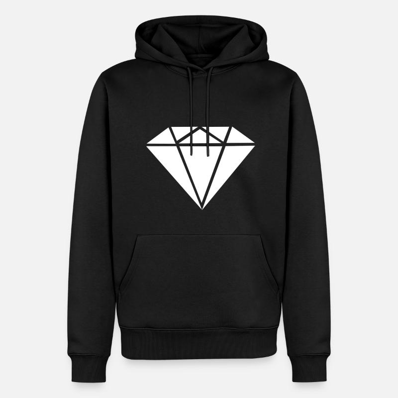 white Diamond - Sweat à capuche Premium bio Homme - noir