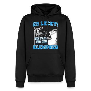Gas Wasser Installateur - Es leckt - Klempner - Männer Premium Bio Hoodie - Schwarz - Vorne - Nico (187cm)