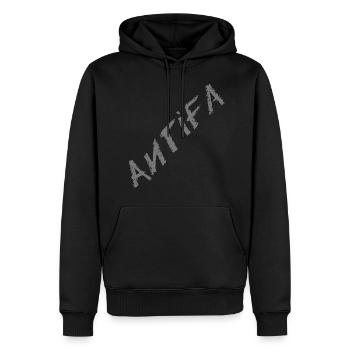Antifa - Men’s Premium Organic Hoodie - black - Front - Nico (187cm)