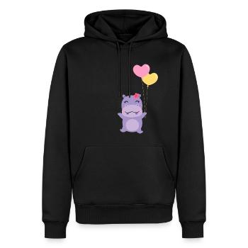 hippo - Men’s Premium Organic Hoodie - black - Front - Nico (187cm)