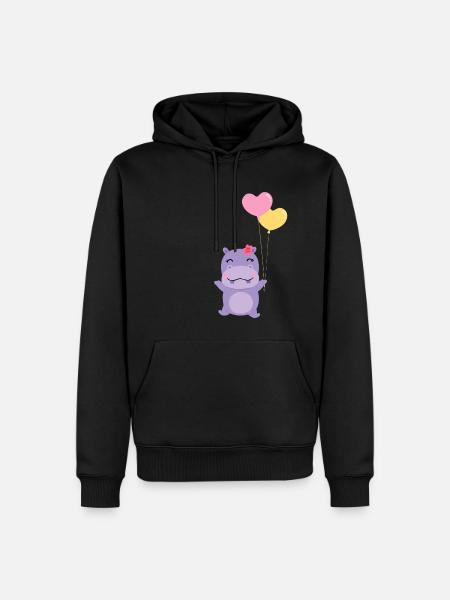 nilpferd - Männer Premium Bio Hoodie - Schwarz