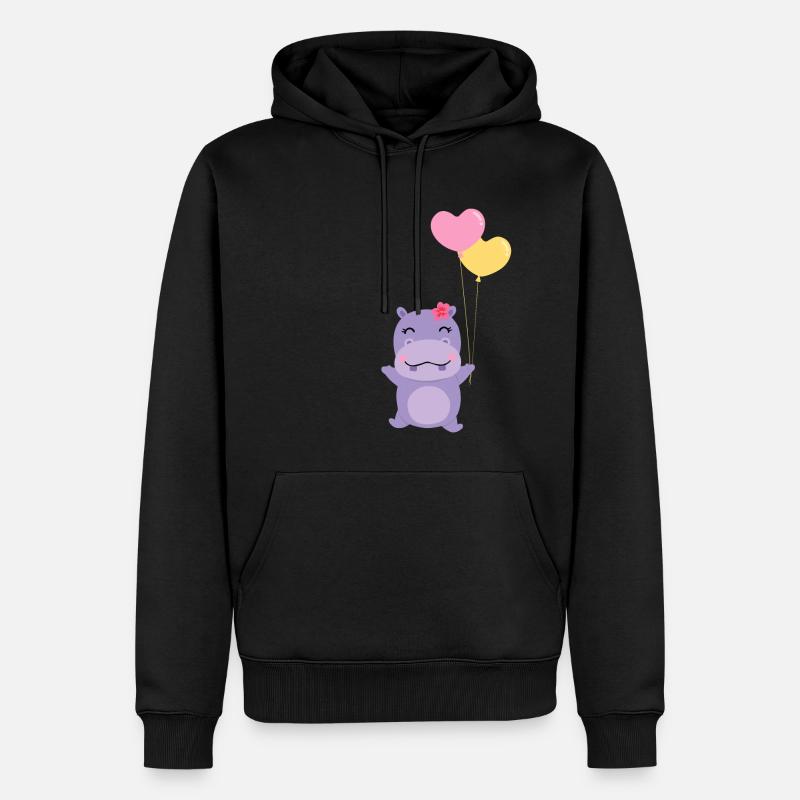 nilpferd - Männer Premium Bio Hoodie - Schwarz