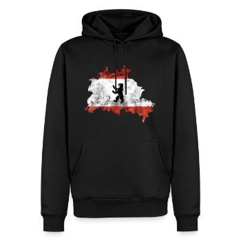 Berlin - Männer Premium Bio Hoodie - Schwarz - Vorne - Nico (187cm)