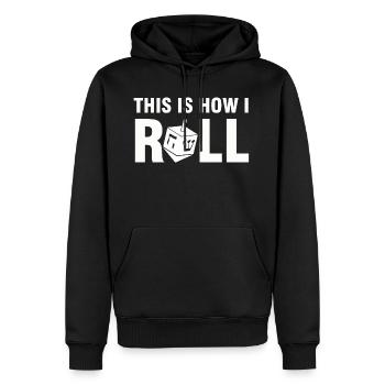 Kreisel Roll - Tolle Geschenkidee Juden, Chanuka - Männer Premium Bio Hoodie - Schwarz - Vorne - Nico (187cm)