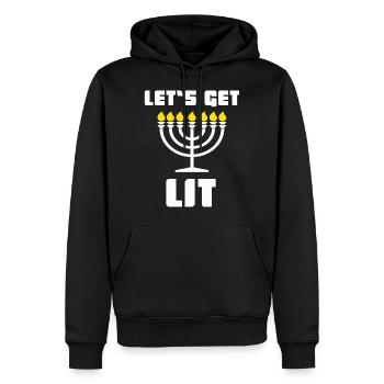 Get Lit Menora - Tolle Geschenkidee Juden, Chanuka - Männer Premium Bio Hoodie - Schwarz - Vorne - Nico (187cm)
