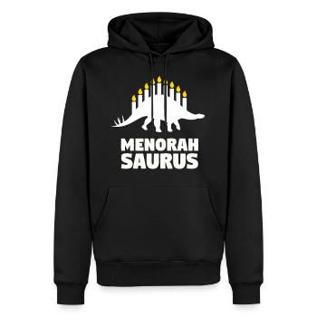 Menorasaurus - Tolle Geschenkidee Juden, Chanuka - Männer Premium Bio Hoodie - Schwarz - Vorne - Nico (187cm)