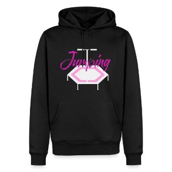 trampoline sauteuse cadeau saut sautant trampoline - Sweat à capuche Premium bio Homme - noir - Devant - Nico (187cm)