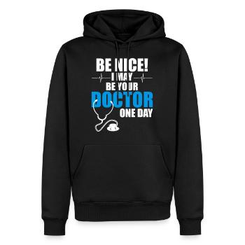 Doktor Arzt lustig witzig Geschenk Weihnachten - Männer Premium Bio Hoodie - Schwarz - Vorne - Nico (187cm)