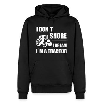 traktor Trecker schnarchen lustig witzig Bauer - Männer Premium Bio Hoodie - Schwarz - Vorne - Nico (187cm)