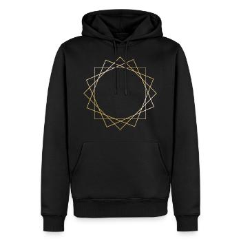 Symboles de formes cercle cadeau or soleil hipster - Sweat à capuche Premium bio Homme - noir - Devant - Nico (187cm)
