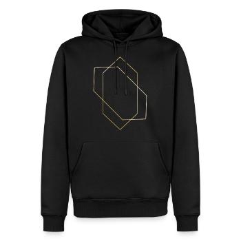 Hexagon Formen Symbole Geschenk Hipster gold Linie - Männer Premium Bio Hoodie - Schwarz - Vorne - Nico (187cm)