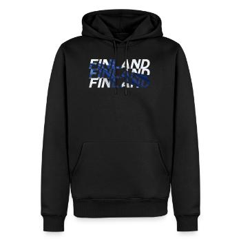 Finlande - Sweat à capuche Premium bio Homme - noir - Devant - Nico (187cm)