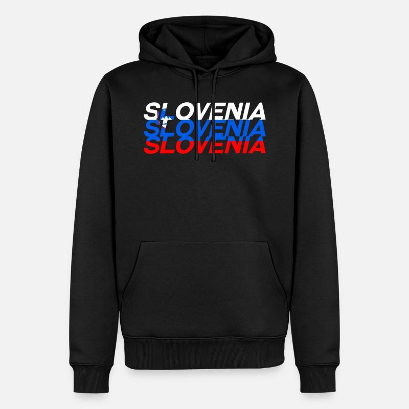 Slovénie - Sweat à capuche Premium bio Homme - noir