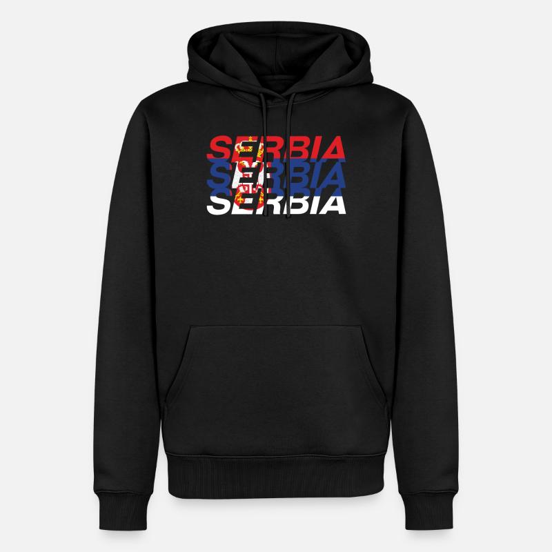 Serbien - Männer Premium Bio Hoodie - Schwarz