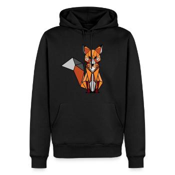 Geometrischer Fuchs - Männer Premium Bio Hoodie - Schwarz - Vorne - Nico (187cm)