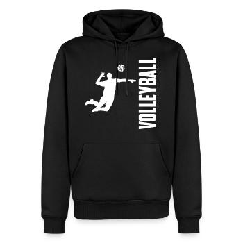 Volleyball volleyball sport - Sweat à capuche Premium bio Homme - noir - Devant - Nico (187cm)
