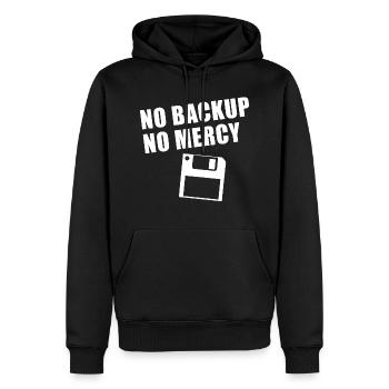 No Backup No Mercy - Männer Premium Bio Hoodie - Schwarz - Vorne - Nico (187cm)