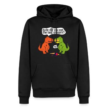 DUDE DID YOU EAT THE LAST UNICORN ? - Männer Premium Bio Hoodie - Schwarz - Vorne - Nico (187cm)