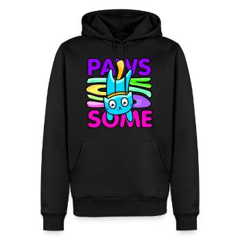 Chat mignon coloré - Sweat à capuche Premium bio Homme - noir - Devant - Nico (187cm)