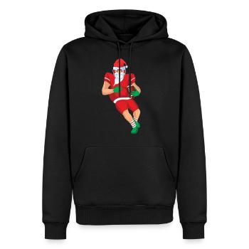 American Football Spieler Weihnachtsmann Santa - Männer Premium Bio Hoodie - Schwarz - Vorne - Nico (187cm)