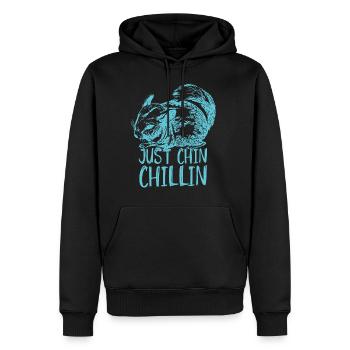 Chinchilla - Männer Premium Bio Hoodie - Schwarz - Vorne - Nico (187cm)