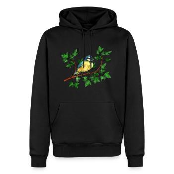Oiseau de sikorka - Sweat à capuche Premium bio Homme - noir - Devant - Nico (187cm)