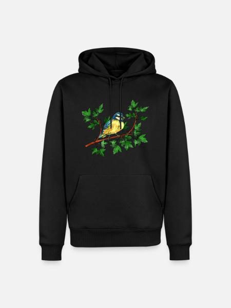 Sikorka Vogel - Männer Premium Bio Hoodie - Schwarz