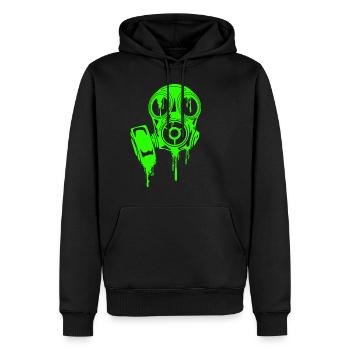 Gasmaske Maske Neon Horror Mask Grusel T-Shirt - Männer Premium Bio Hoodie - Schwarz - Vorne - Nico (187cm)