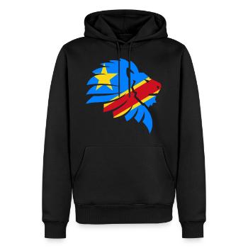 Kongo Zaire Kongu Congo Kongó Flagge Löwe Geschenk - Männer Premium Bio Hoodie - Schwarz - Vorne - Nico (187cm)