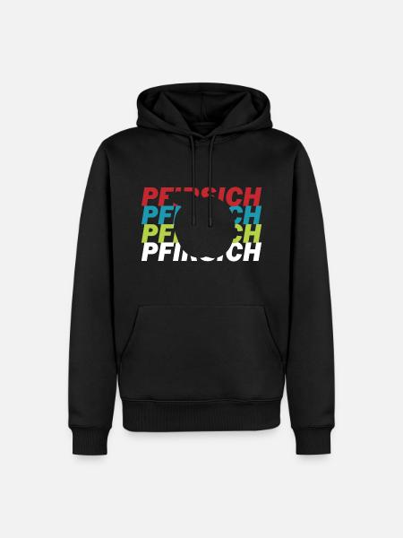 Pfirsich - Männer Premium Bio Hoodie - Schwarz