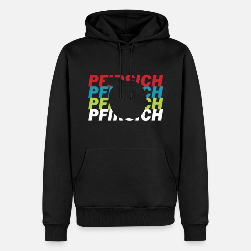 Pfirsich - Männer Premium Bio Hoodie - Schwarz