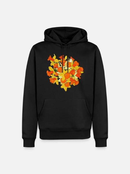 Daffodil Flower Bouquet - Men’s Premium Organic Hoodie - black