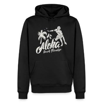 Strand Paradies - Männer Premium Bio Hoodie - Schwarz - Vorne - Nico (187cm)