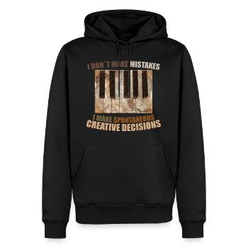 Piano piano - Sweat à capuche Premium bio Homme - noir - Devant - Nico (187cm)