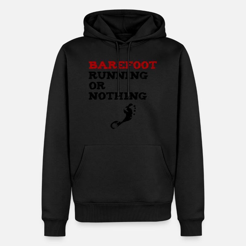 barefoot running - Sweat à capuche Premium bio Homme - noir